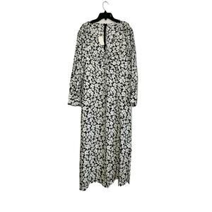 Rebecca Taylor Floral Black White Green Maxi Dress Size 6